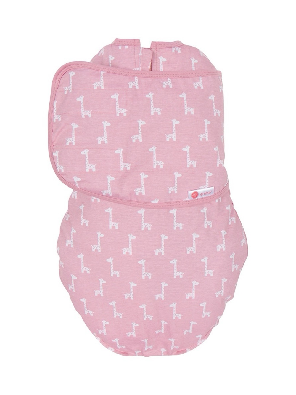Embé Swaddle 2-Way Starter Baby Swaddle 6-14 lbs 0-3 Months Pink Giraffe Infant